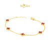 MASDORA 916 Gold Bracelet Rantai Tangan Emas ~ Clover Polo Chain Flower - S (EMAS 916/22K)