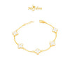 MASDORA 916 Gold Bracelet Rantai Tangan Emas ~ Clover - M (EMAS 916/22K)