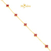 MASDORA 916 Gold Bracelet Rantai Tangan Emas ~ Clover Polo Chain Flower - S (EMAS 916/22K)