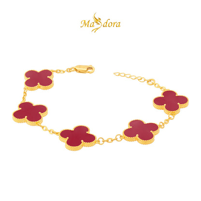 MASDORA 916 Gold Bracelet Rantai Tangan Emas ~ Clover Polo Chain - XL (EMAS 916/22K)