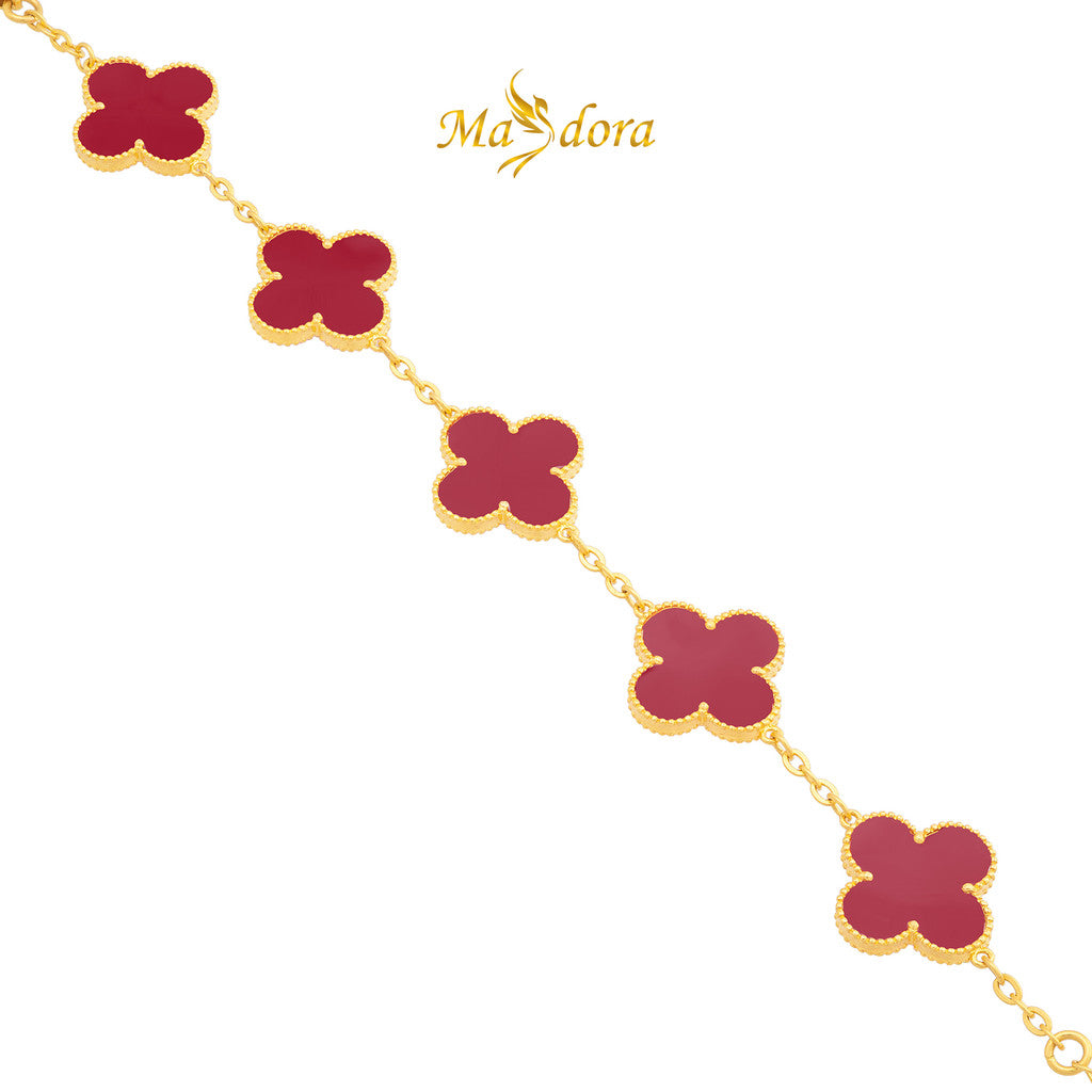 MASDORA 916 Gold Bracelet Rantai Tangan Emas ~ Clover Polo Chain - XL (EMAS 916/22K)