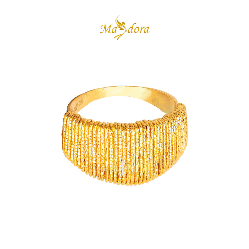 MASDORA 916 Ring Rings Cincin ~ Golden Oro Glitz (EMAS 916/22K)