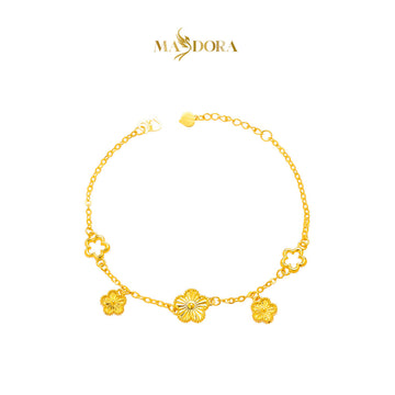 MASDORA 916 Gold Bracelet Rantai Tangan Emas ~ HG Golden Mini Gold Flower Frame (EMAS 916/22K)