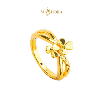 MASDORA 916 Gold Ring Rings Cincin Emas ~ HG Mini Blooming Trifoglio (EMAS 916/22K)