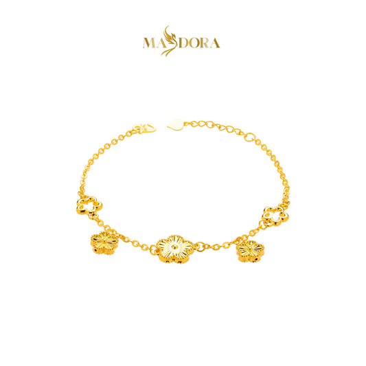 MASDORA 916 Gold Bracelet Rantai Tangan Emas ~ HG Golden Mini Gold Flower Frame (EMAS 916/22K)