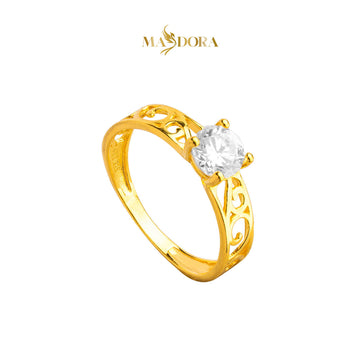 MASDORA 916 Gold Ring Rings Cincin Emas ~ Golden Songket Solitaire (EMAS 916/22K)