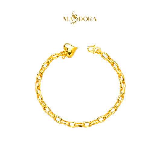 MASDORA 916 Gold Bracelet Rantai Tangan Emas ~ Mini Pearl Links Fluffy Love (EMAS 916/22K)