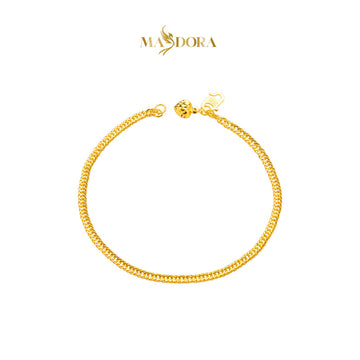 MASDORA 916 Gold Bracelet Rantai Tangan Emas ~ Mini Lipan Licin Fluffy Love (EMAS 916/22K)