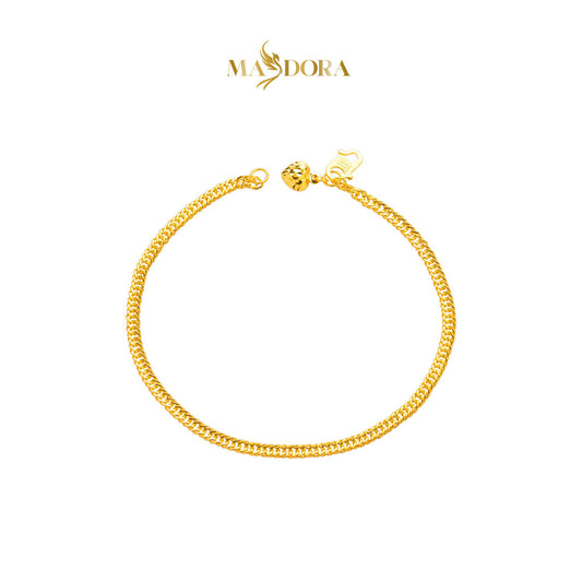 MASDORA 916 Gold Bracelet Rantai Tangan Emas ~ Mini Lipan Licin Fluffy Love (EMAS 916/22K)