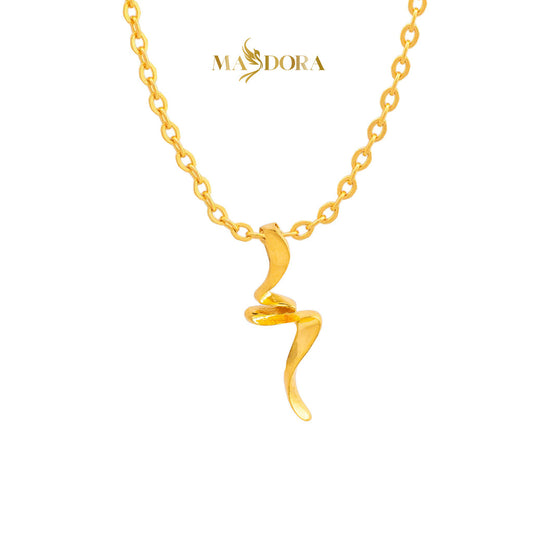 MASDORA 916 Gold Pendant Loket Emas ~ Zigzag Sway (EMAS 916/22K)