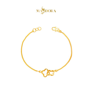 MASDORA 916 Gold Bracelet Rantai Tangan Emas ~ Golden Clicked Clover (EMAS 916/22K)