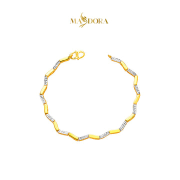 MASDORA 916 Gold Bracelet Rantai Tangan Emas ~ Duotone Rippling Wave (EMAS 916/22K)