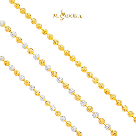 MASDORA 916 Gold Bracelet Rantai Tangan Emas ~ Rounded Perlee (EMAS 916/22K)