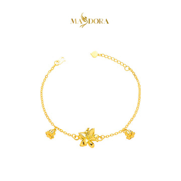 MASDORA 916 Gold Bracelet Rantai Tangan Emas ~ HG Golden Fairy Flower (EMAS 916/22K)