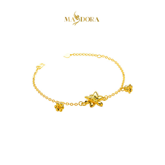 MASDORA 916 Gold Bracelet Rantai Tangan Emas ~ HG Golden Fairy Flower (EMAS 916/22K)