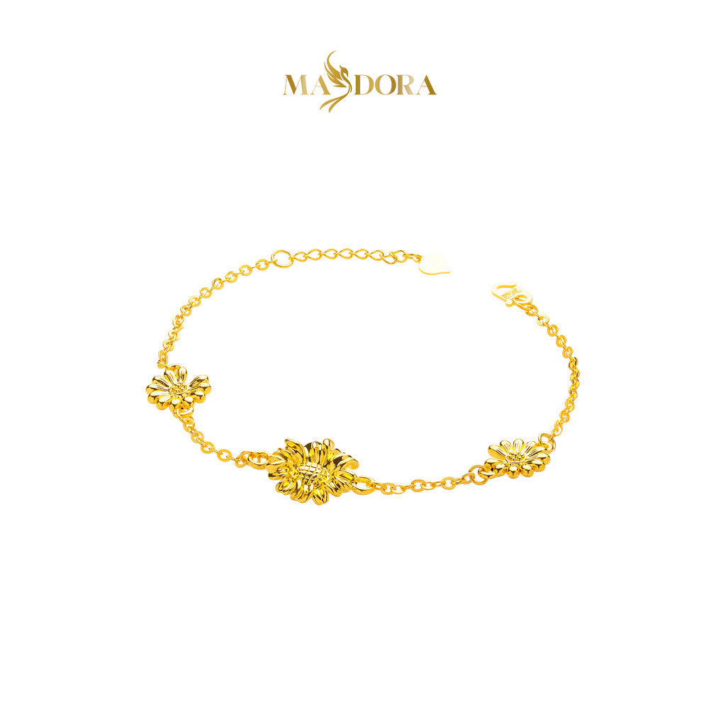 MASDORA 916 Gold Bracelet Rantai Tangan Emas ~ HG Golden Enormous Sunflower (EMAS 916/22K)
