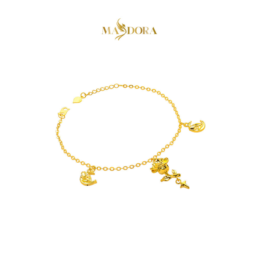 MASDORA 916 Gold Bracelet Rantai Tangan Emas ~ HG Vast Rose Sonata  (EMAS 916/22K)