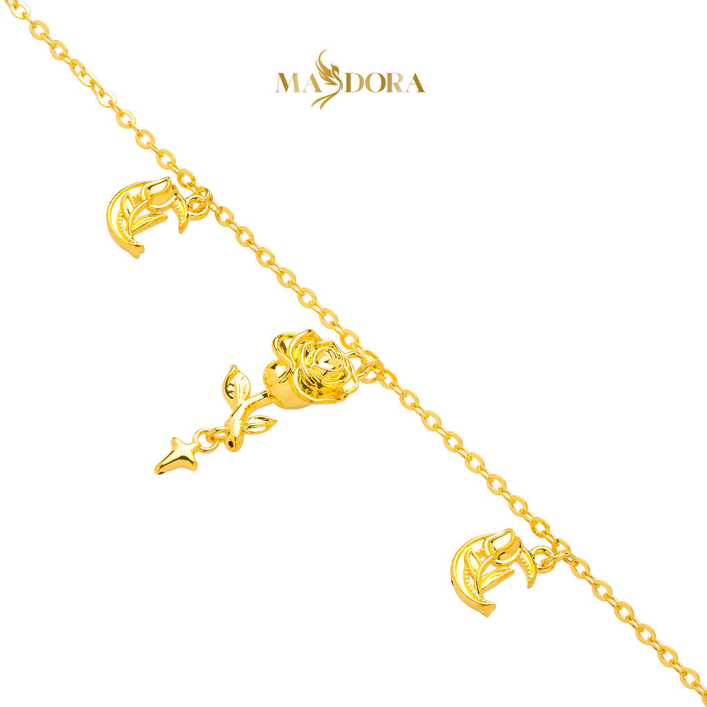 MASDORA 916 Gold Bracelet Rantai Tangan Emas ~ HG Vast Rose Sonata  (EMAS 916/22K)