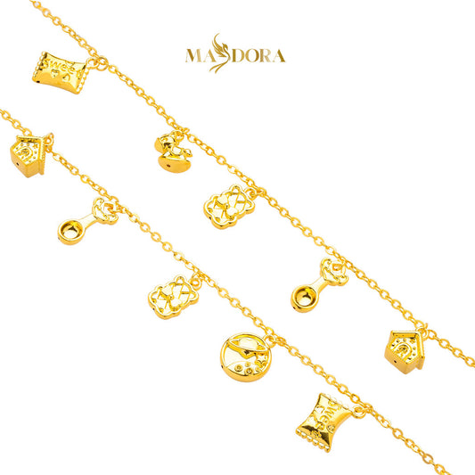 MASDORA 916 Gold Bracelet Rantai Tangan Emas ~ HG Baby Dangle Edition (EMAS 916/22K)