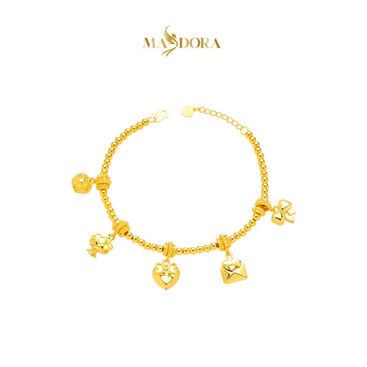 MASDORA 916 Gold Bracelet Rantai Tangan Emas ~ HG Golden Throned Love Boba (EMAS 916/22K)