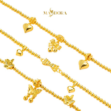 MASDORA 916 Gold Bracelet Rantai Tangan Emas ~ HG Trinket Dangle Edition (EMAS 916/22K)