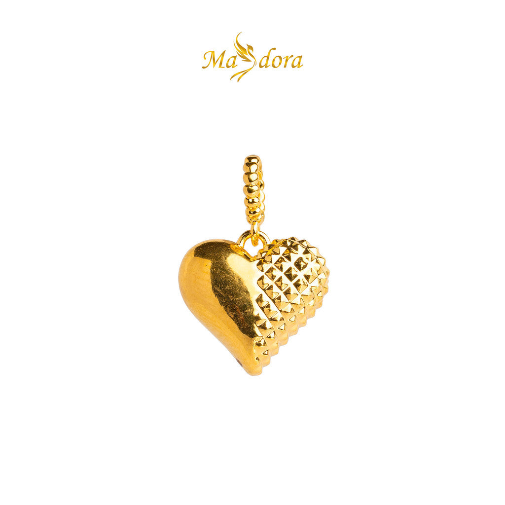 MASDORA 916 Gold Pendant Loket Emas ~ HG Golden Half Hearted (EMAS 916/22K)