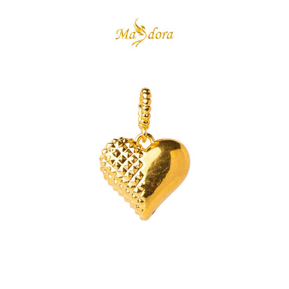 MASDORA 916 Gold Pendant Loket Emas ~ HG Golden Half Hearted (EMAS 916/22K)