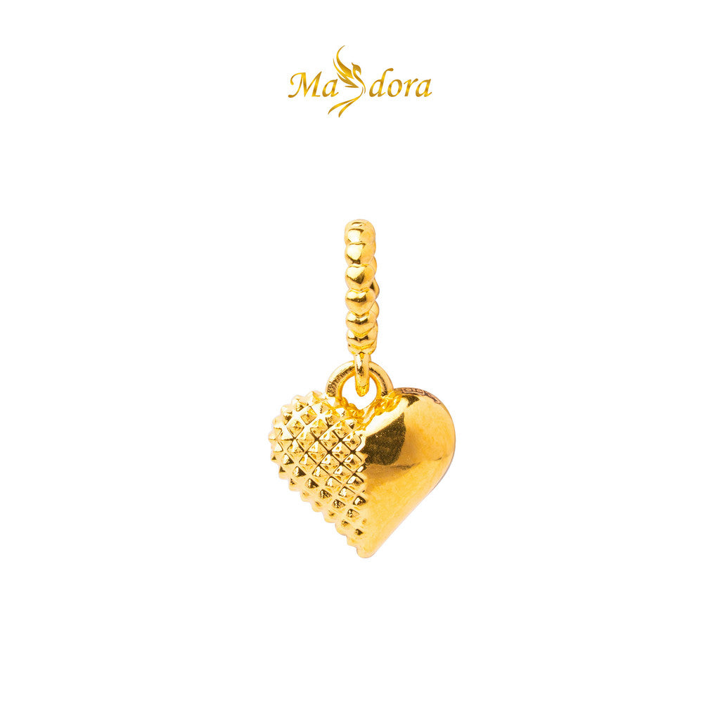 MASDORA 916 Gold Pendant Loket Emas ~ HG Golden Half Hearted (EMAS 916/22K)