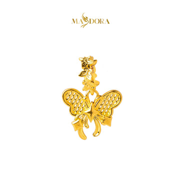 MASDORA 916 Gold Pendant Loket Emas ~ HG Nuevo Winged Ribbon (EMAS 916/22K)