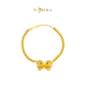 MASDORA 916 Gold Bracelet Rantai Tangan Emas ~ HG High Ruffled Butterfly Boba (EMAS 916/22K)
