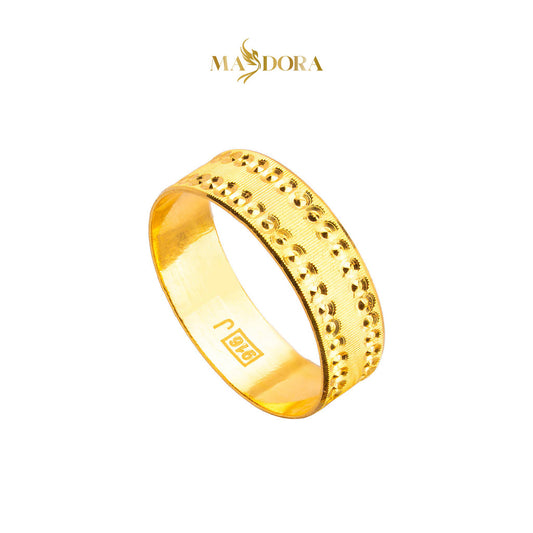 MASDORA 916 Gold Ring Rings Cincin Emas ~ CBR Dotted Shiny Cutting (EMAS 916/22K)