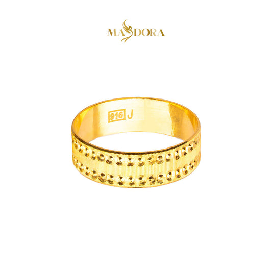 MASDORA 916 Gold Ring Rings Cincin Emas ~ CBR Dotted Shiny Cutting (EMAS 916/22K)