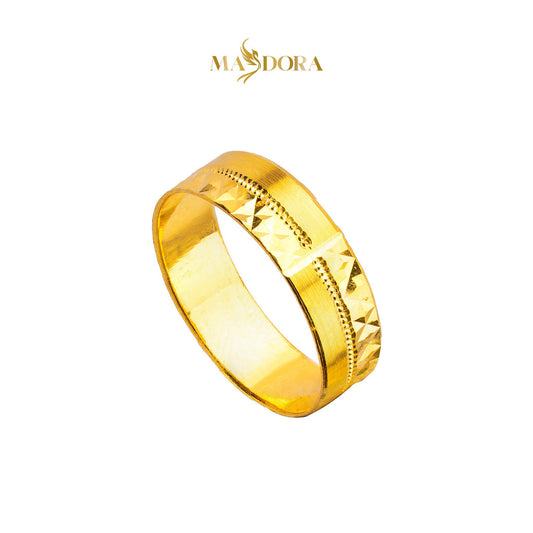 MASDORA 916 Gold Ring Rings Cincin Emas ~ CBR Golden Inverse Cutting (EMAS 916/22K)