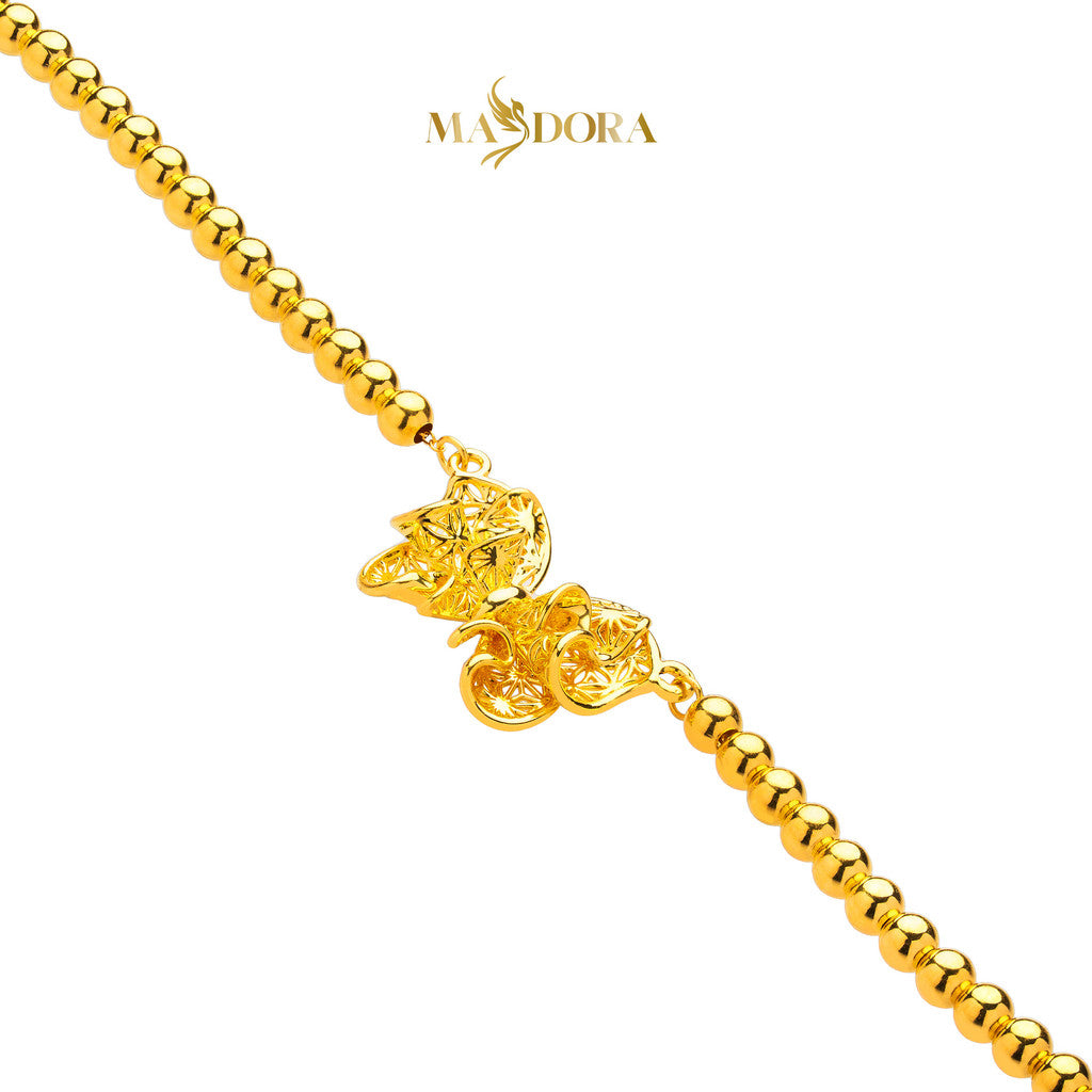 MASDORA 916 Gold Bracelet Rantai Tangan Emas ~ HG High Ruffled Butterfly Boba (EMAS 916/22K)