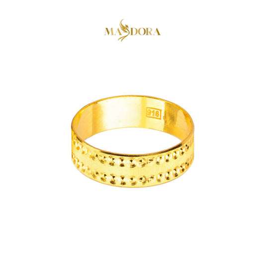 MASDORA 916 Gold Ring Rings Cincin Emas ~ CBR Dotted Shiny Cutting (EMAS 916/22K)