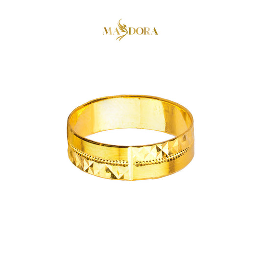 MASDORA 916 Gold Ring Rings Cincin Emas ~ CBR Golden Inverse Cutting (EMAS 916/22K)