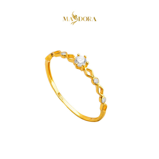 MASDORA 916 Gold Ring Rings Cincin Emas ~ Sparkling Rhombic Solitaire (EMAS 916/22K)