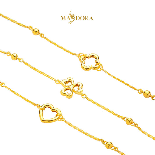 MASDORA 916 Gold Bracelet Rantai Tangan Emas ~ Golden Elle Frame Edition (EMAS 916/22K)