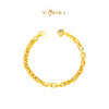 MASDORA 916 Gold Bracelet Rantai Tangan Emas ~ Duotone Square Paperclip (EMAS 916/22K)