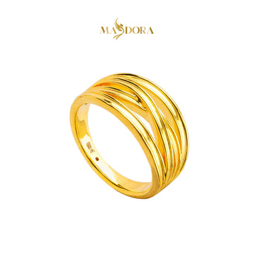 MASDORA 916 Gold Ring Rings Cincin Emas ~ HG Golden Bella Cross (EMAS 916/22K)