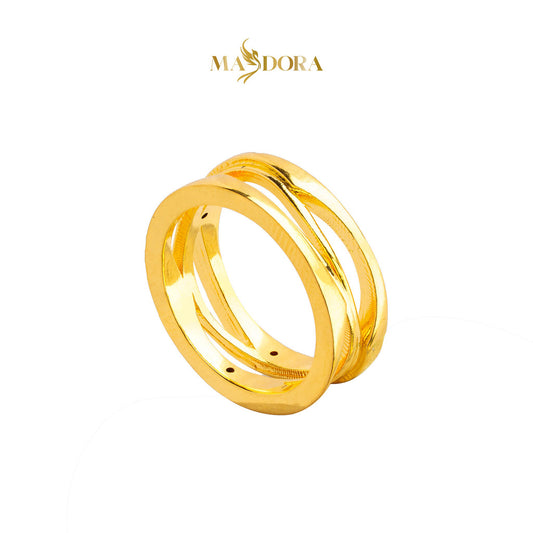 MASDORA 916 Gold Ring Rings Cincin Emas ~ HG Golden Ripped Cavo (EMAS 916/22K)