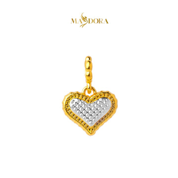 MASDORA 916 Gold Pendant Loket Emas ~ HG Duotone Diamond Heart (EMAS 916/22K)