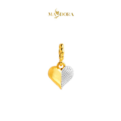 MASDORA 916 Gold Pendant Loket Emas ~ HG Duotone Half Hearted (EMAS 916/22K)