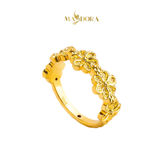MASDORA 916 Gold Ring Rings Cincin Emas ~ HG Golden Quintuple Flower (EMAS 916/22K)