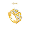 MASDORA 916 Gold Ring Rings Cincin Emas ~ HG Duotone Crocheted Ripple (EMAS 916/22K)