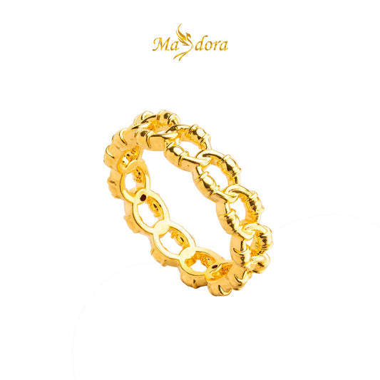 MASDORA 916 Gold Ring Rings Cincin Emas ~ HG Golden Locked Chain (EMAS 916/22K)