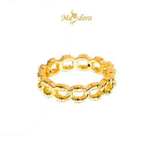 MASDORA 916 Gold Ring Rings Cincin Emas ~ HG Golden Locked Chain (EMAS 916/22K)