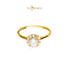 MASDORA 916 Gold Ring Rings Cincin Emas ~ Sparkling Walled Solitaire (EMAS 916/22K)