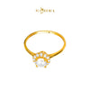 MASDORA 916 Gold Ring Rings Cincin Emas ~ Sparkling Walled Solitaire (EMAS 916/22K)