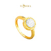 MASDORA 916 Gold Ring Rings Cincin Emas ~ Duotone Elevated Halo Cutting (EMAS 916/22K)